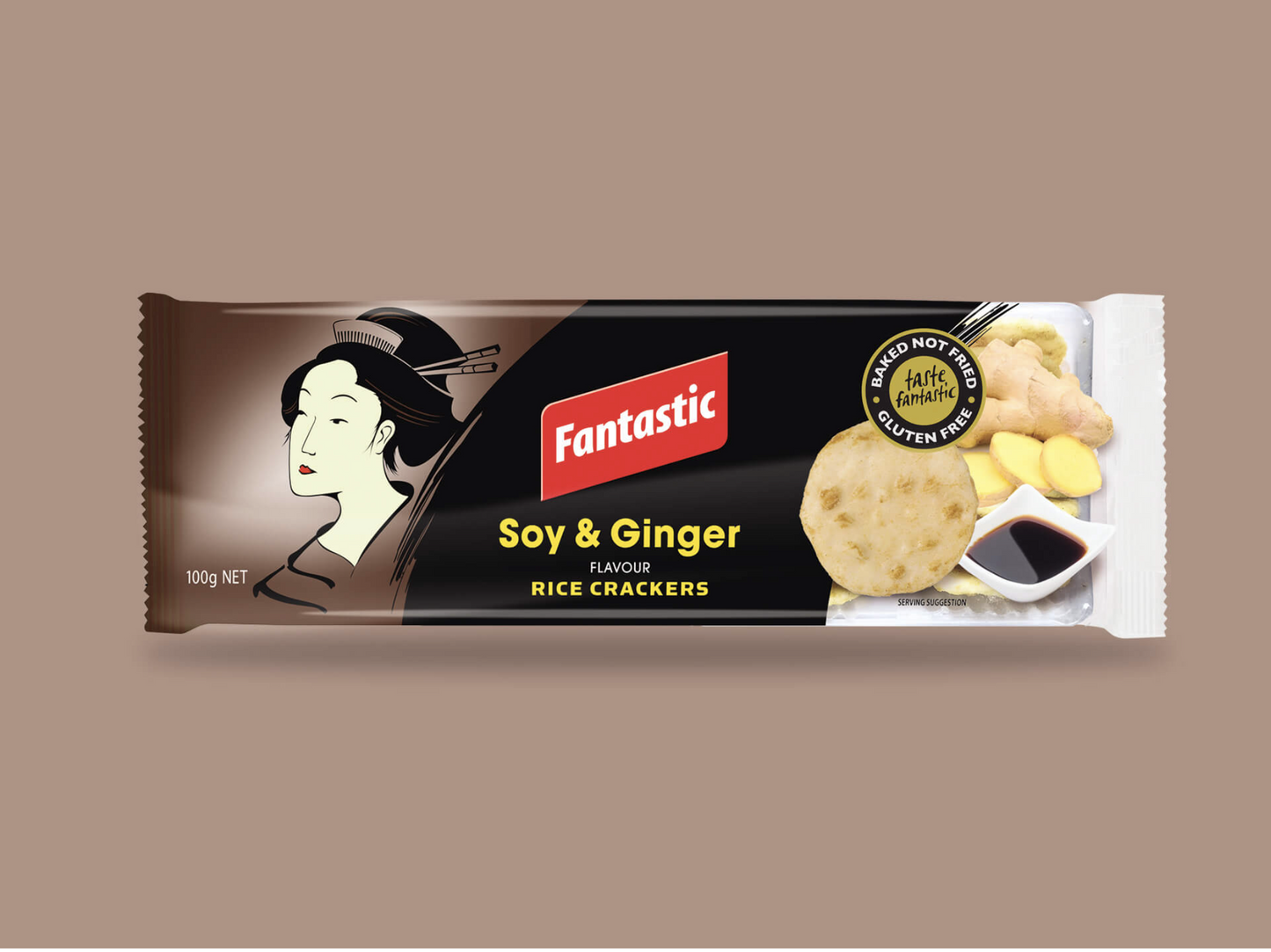 Fantastic Soy & Ginger Crackers, 100 g | Imported