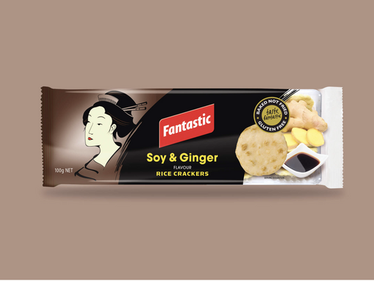 Fantastic Soy & Ginger Crackers, 100 g | Imported