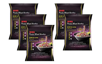 Koka Purple Mutigrain Baked Noodles Chili & Lime Flavor 70g | Imported | Vegetarian |  HALAL Certified | With Purple Corn