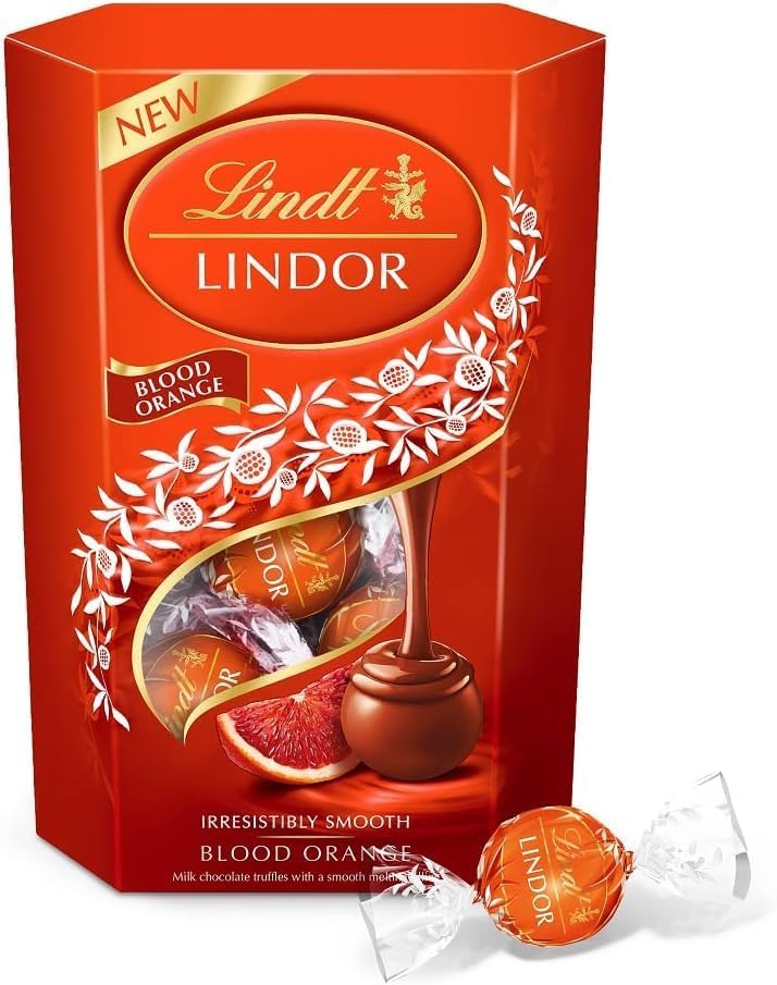 Lindt Lindor Blood Orange Milk Chocolate Truffles (200g) - Imported Swiss Delight