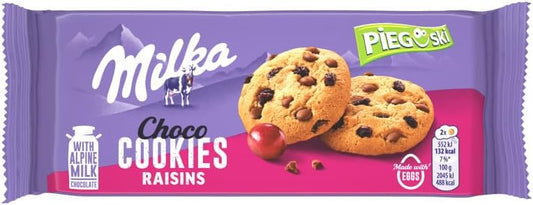 Milka Pieguski Chocolate & Raisins Cookies – 135g | Imported
