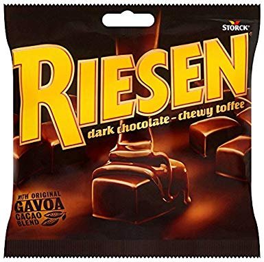 Storck Riesen Dark Chocolate Chewy Toffee Pouch 400g, Imported From Germany