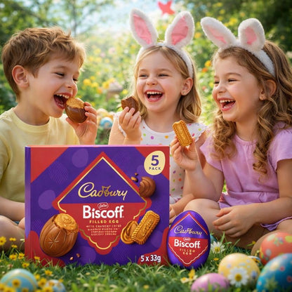 Cadbury Lotus Biscoff Filled Chocolate Eggs 5 Pack (160g) – Premium Easter Chocolate | IndyGood