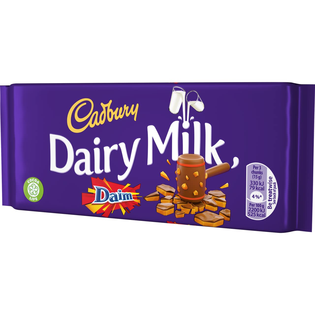 Cadbury Dairy Milk Daim Chocolate Bar 120g | Imported from UK | Premium British Chocolate with Crunchy Almond Pieces