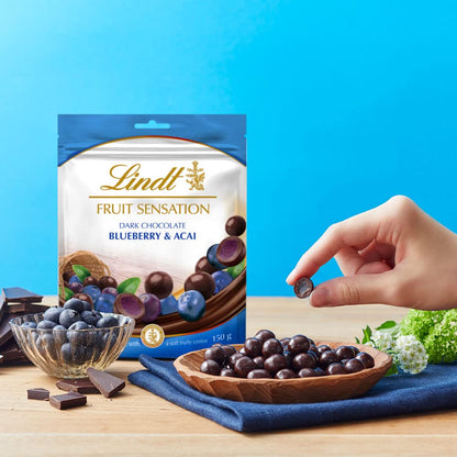 Lindt Chocolate Sensation Fruit Blueberry & Acai 150g – import from UK