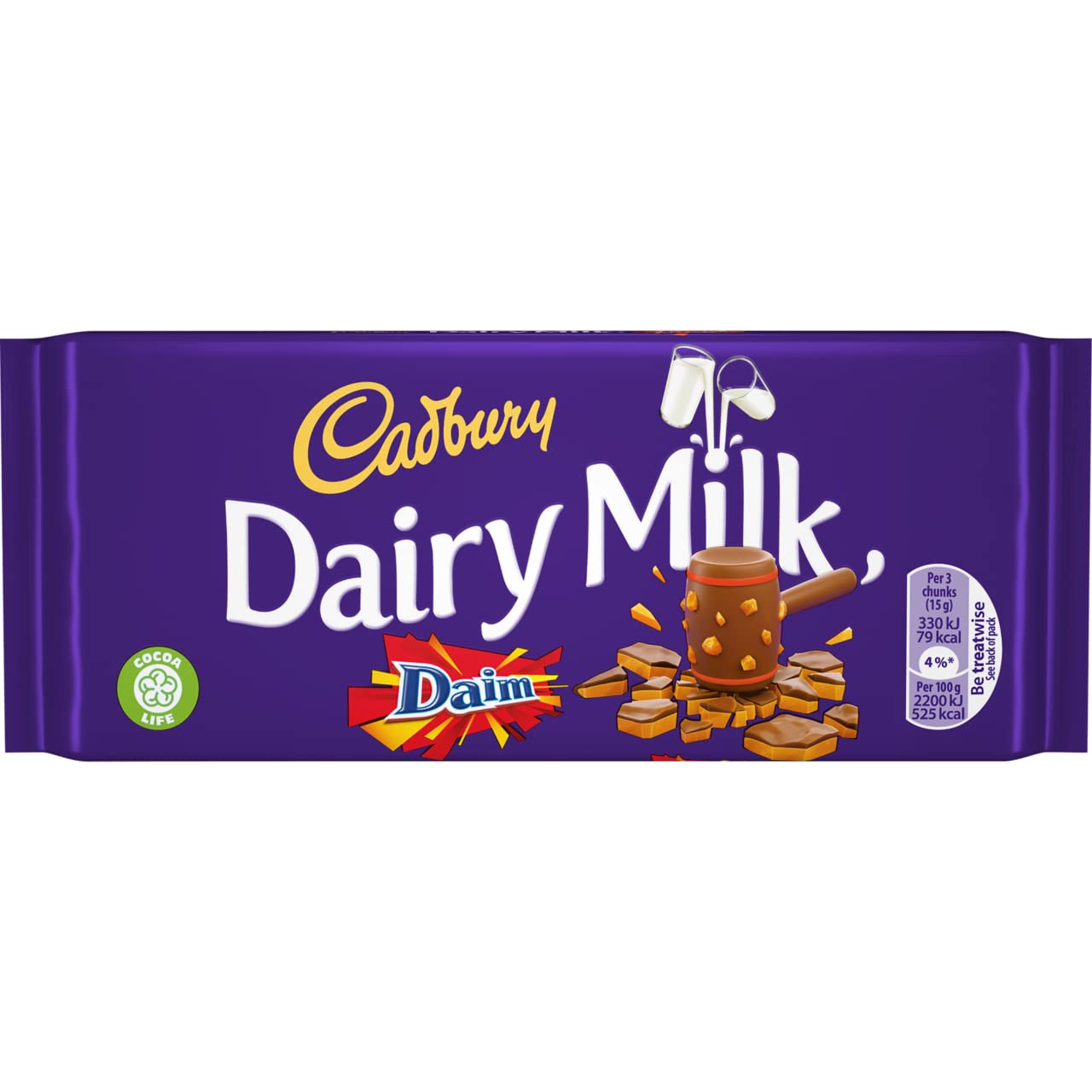 Cadbury Dairy Milk Daim Chocolate Bar 120g | Imported from UK | Premium British Chocolate with Crunchy Almond Pieces
