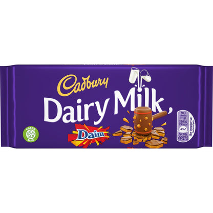 Cadbury Dairy Milk Daim Chocolate Bar 120g | Imported from UK | Premium British Chocolate with Crunchy Almond Pieces