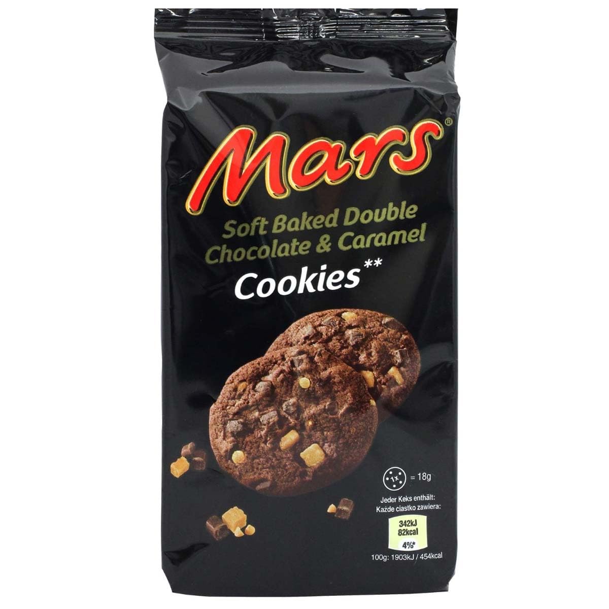Mars Soft Baked Double Chocolate & Caramel Cookies, Imported   | Chocolate Biscuits with Chocolate Pieces