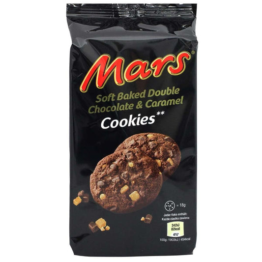 Mars Soft Baked Double Chocolate & Caramel Cookies, Imported   | Chocolate Biscuits with Chocolate Pieces