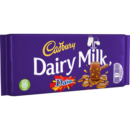 Cadbury Dairy Milk Daim Chocolate Bar 120g | Imported from UK | Premium British Chocolate with Crunchy Almond Pieces