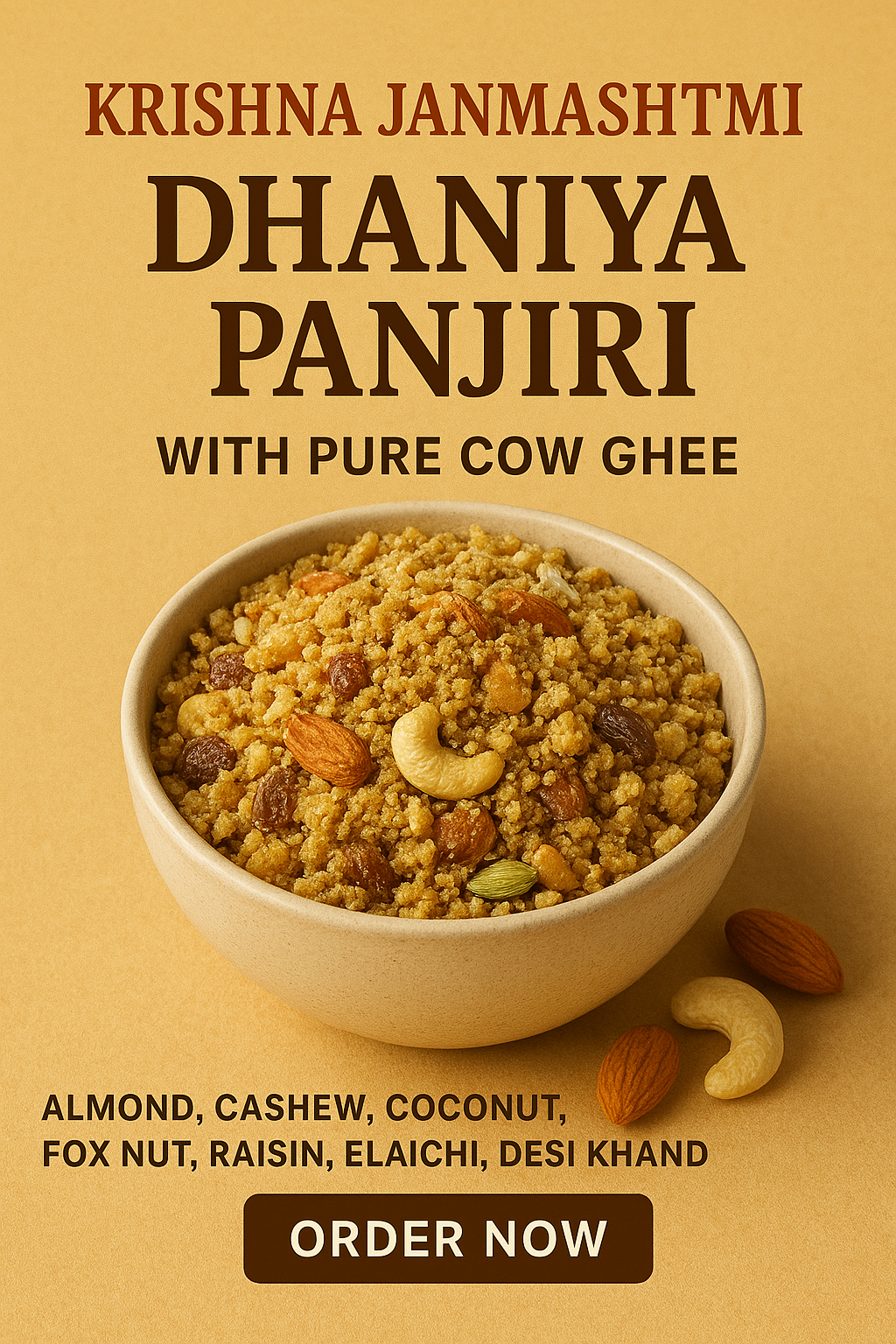 Dhaniya Panjiri by IndyGood– Pure Desi Ghee Janmashtami Prasad | 150g