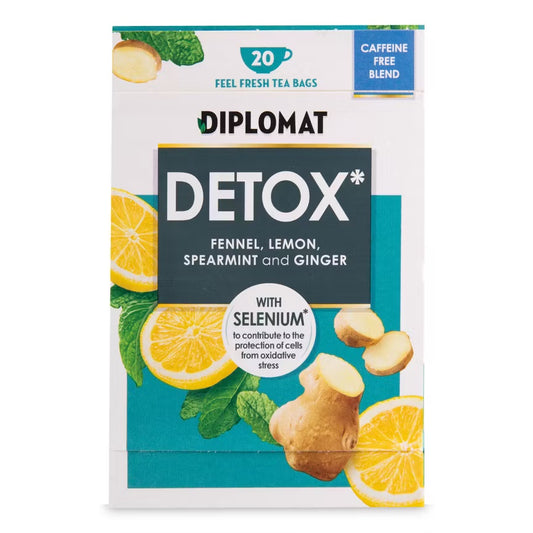 Aldi Diplomat Detox Tea Bags 20 Pack, Imported From UK | With Goodness of Fennel & Ginger