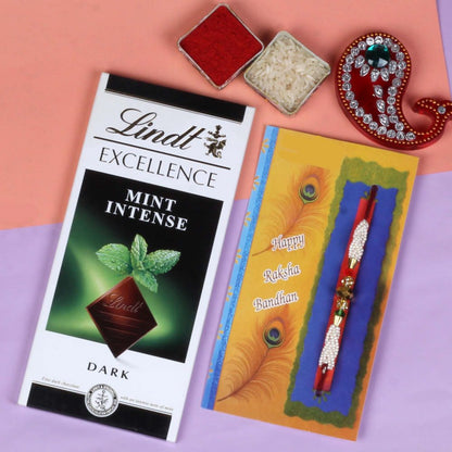 Lindt Excellence Mint Intense Rakhi Hamper – Imported Chocolate Gift