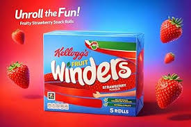 Imported Kellogg’s Fruit Winders – Apple Strawberry Roll 17g