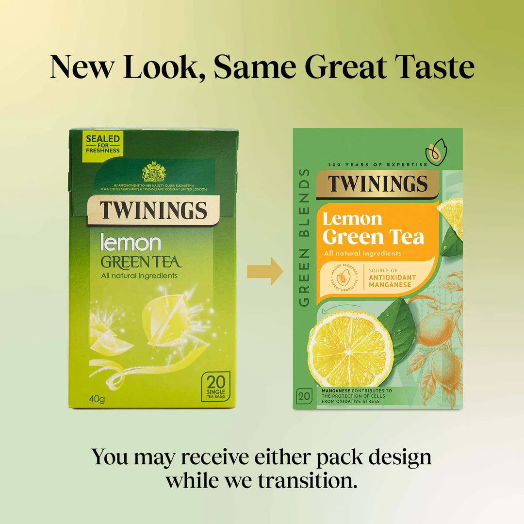 Twinings Lemon Green Tea - 20 Tea Bags | imported Limited Edition