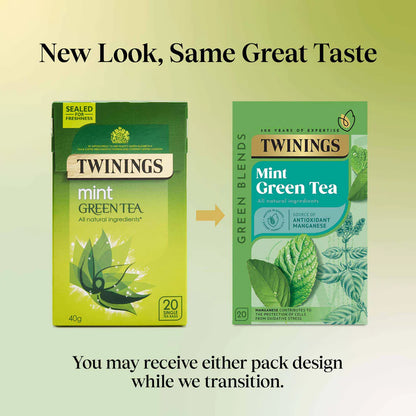 Twinings Green Tea & Mint – 20 Tea Bags | Imported Limited Edition