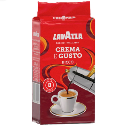 Lavazza Crema E Gusto Ricco Coffee – 250g | Imported Italian Blend