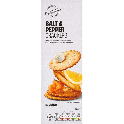 Premium Salt & Pepper Crackers by ASDA– Crispy, Savory Snack | Imported From UK