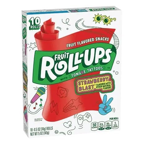Imported Fruit Roll-Ups Strawberry Blast – Fruity Fun Rolls 141g