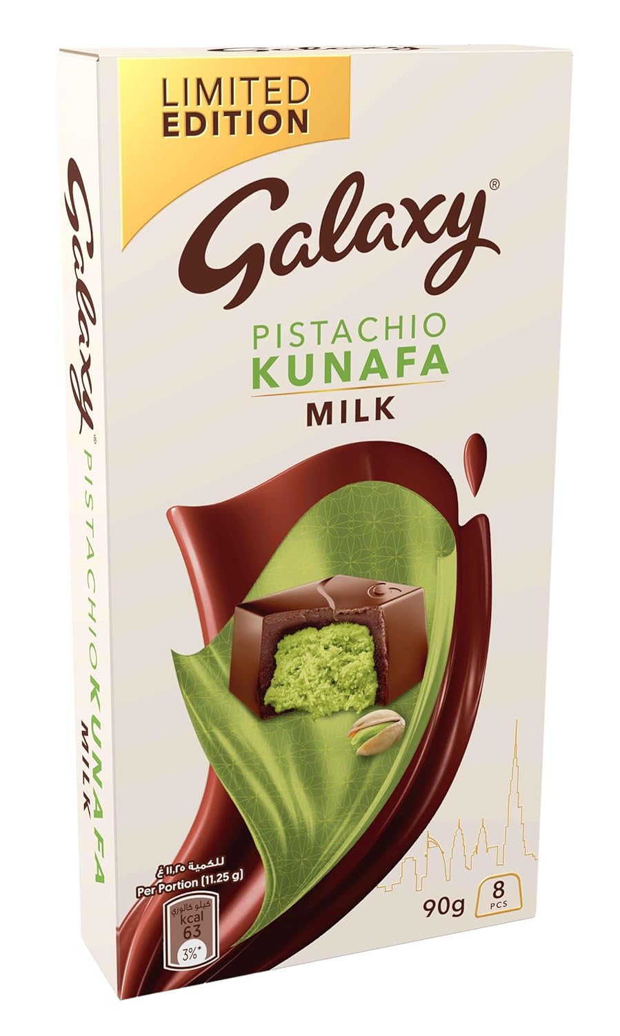 Imported Galaxy Pistachio Kunafa Milk Chocolate – Viral Dubai Bar 90g