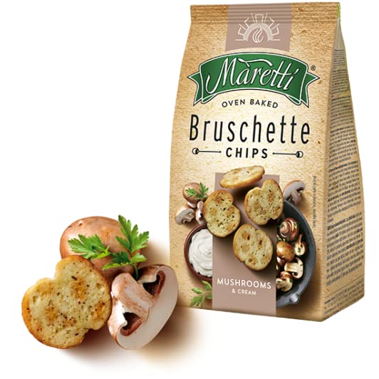 Maretti Bruschette Chips Mushroom & Cream – 70g | Imported