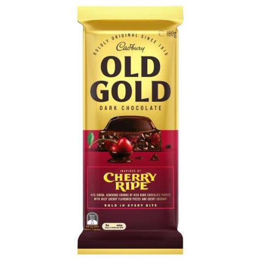 Cadbury Old Gold Cherry Ripe Dark Chocolate 180g | Imported