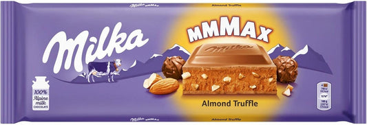 Milka Alpine Milk Chocolate with Truffle & Almonds – 300g (Imported)