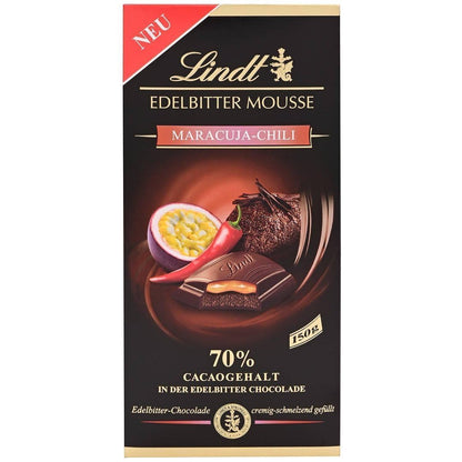 Lindt Edelbitter Mousse Maracuja Chilli Dark Chocolate 150g | Imported