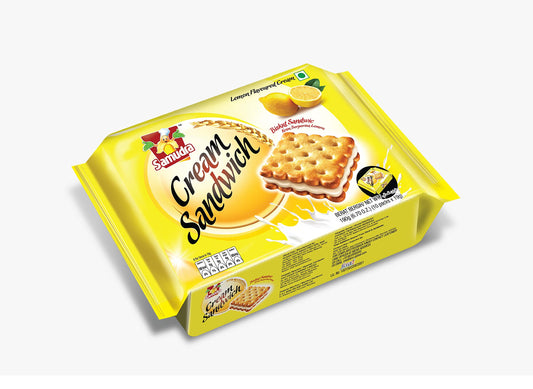 Samudra Lex Lemon Cream Sandwich Biscuits – 190g | Imported