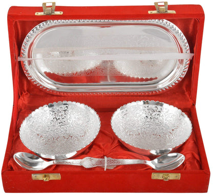 Luxury Dryfruit Diwali Hamper in German Silver Bowl with velvet box – 200g