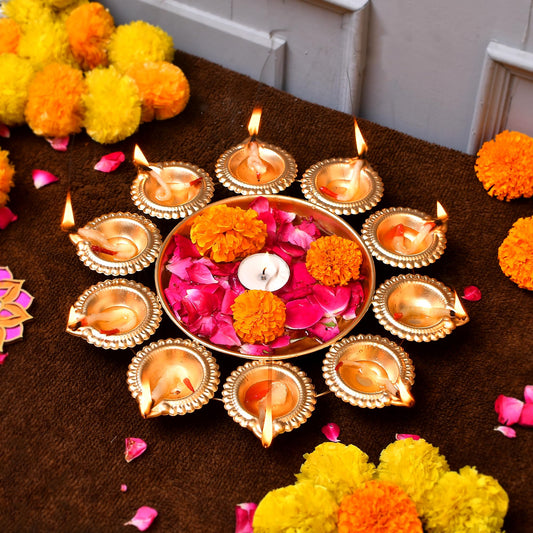 Luxury Dryfruit Diwali Hamper 200g with Decorative Flower Diya