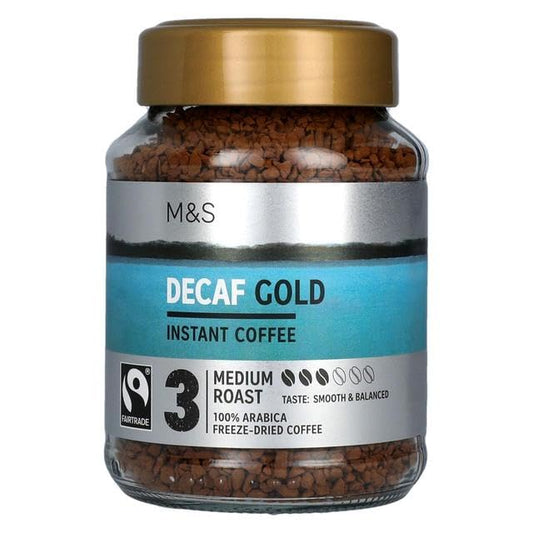 M&S Decaf Gold Instant Coffee 100g – Medium Roast | Imported