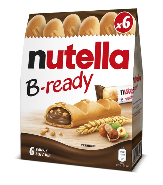 Nutella B-Ready Wafer – 6 x 22g | Imported Crispy Treat