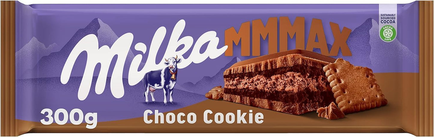 Milka MMMAX Choco Cookie Chocolate Bar – 300g | Imported