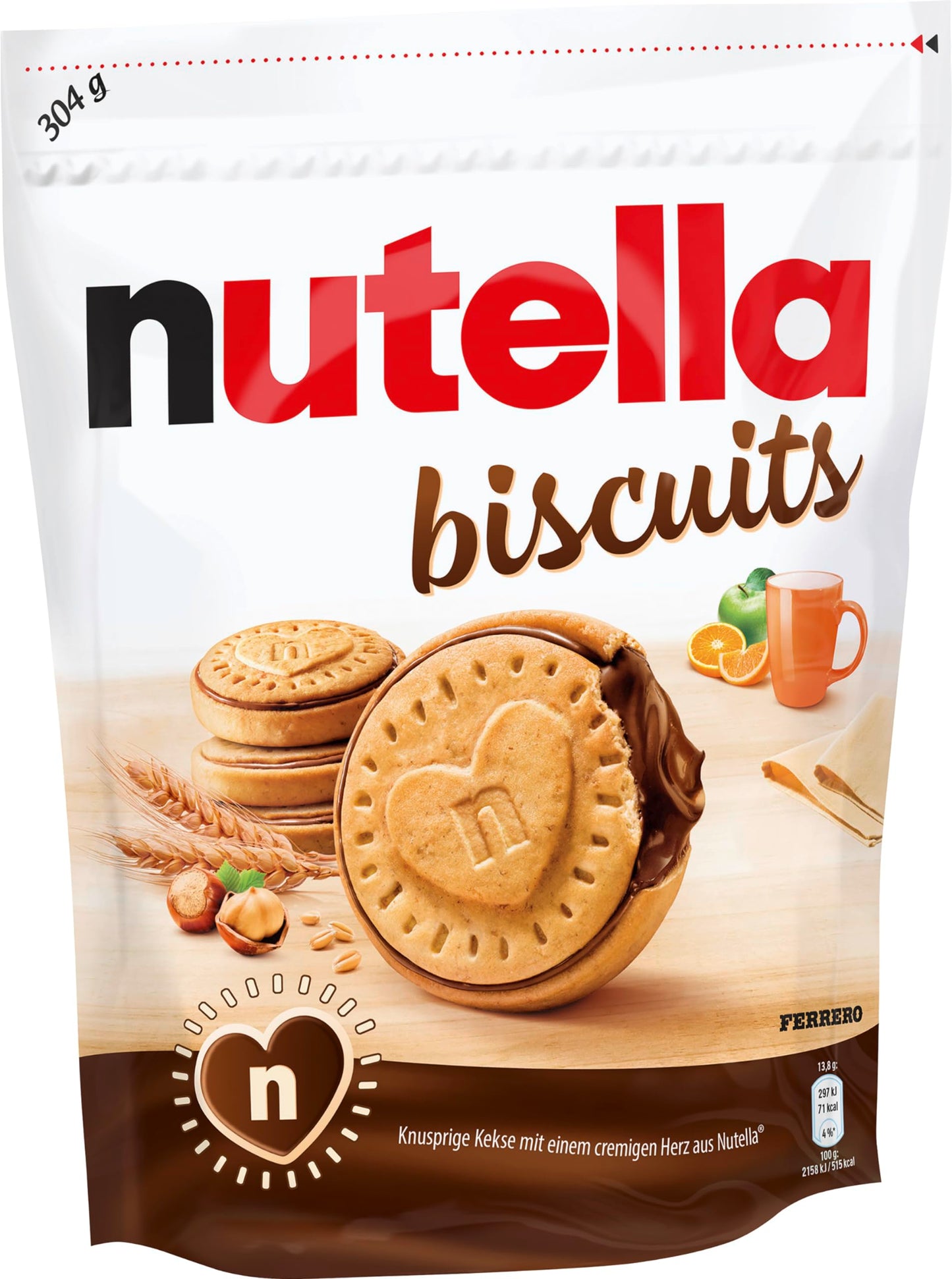 Nutella Ferrero Biscuits – 304g | Chocolate-Filled | Imported