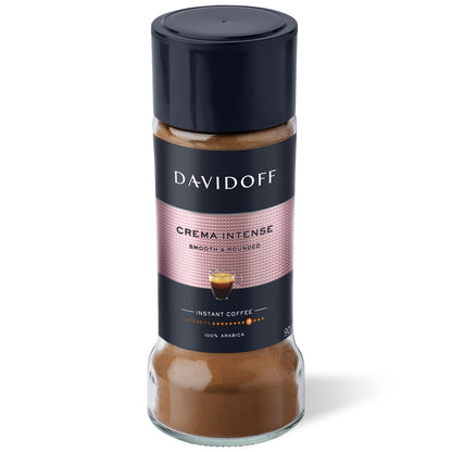 Davidoff Crema Intense Instant Coffee | Imported|  9/12 Intensity - 100% Arabica - 90 grams, Powder, Glass Bottle