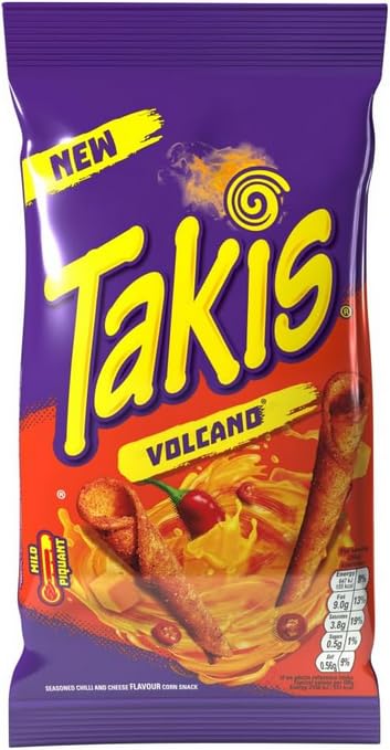 Takis Volcano Rolled Chips | Imported | A Fusion Of Creamy Cheese And Fiery Chili