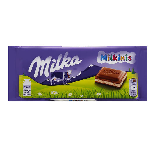 Milka Milkinis Chocolate Bar – 100g | Creamy Milk Delight | Imported