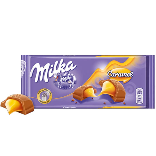 Milka Caramel Chocolate Bar – 100g | Smooth & Creamy | Imported