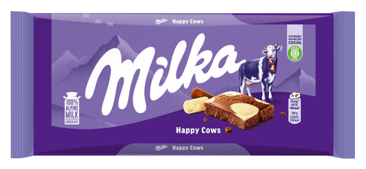 Milka Happy Cows Alpine Milk & White Chocolate – 100g | Imported