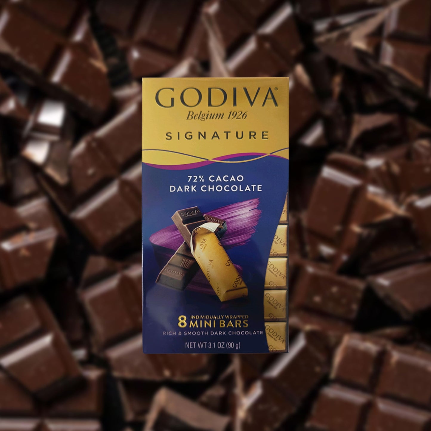 Godiva Signature Mini Bars Stick – 72% Dark Chocolate (90g)-imported