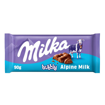 Milka Bubbly Alpine Milk Chocolate Bar – 90g | Imported Treat