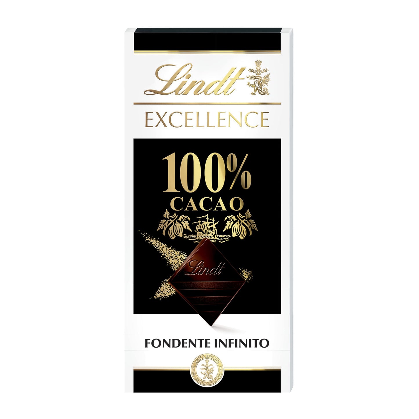 Lindt Excellence 100% Cacao Dark Chocolate Bar 100g | Imported