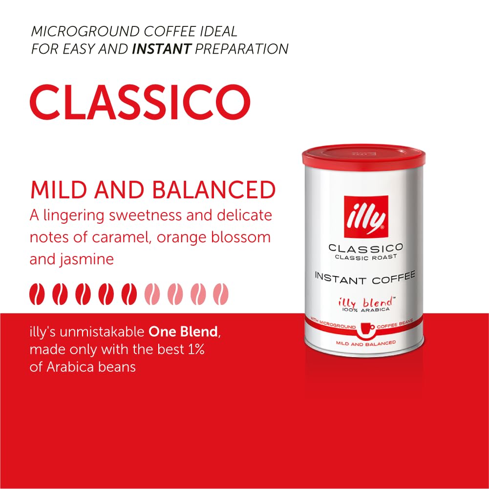 illy Instant Classico Coffee 95g – Rich, Premium Italian Blend | Imported