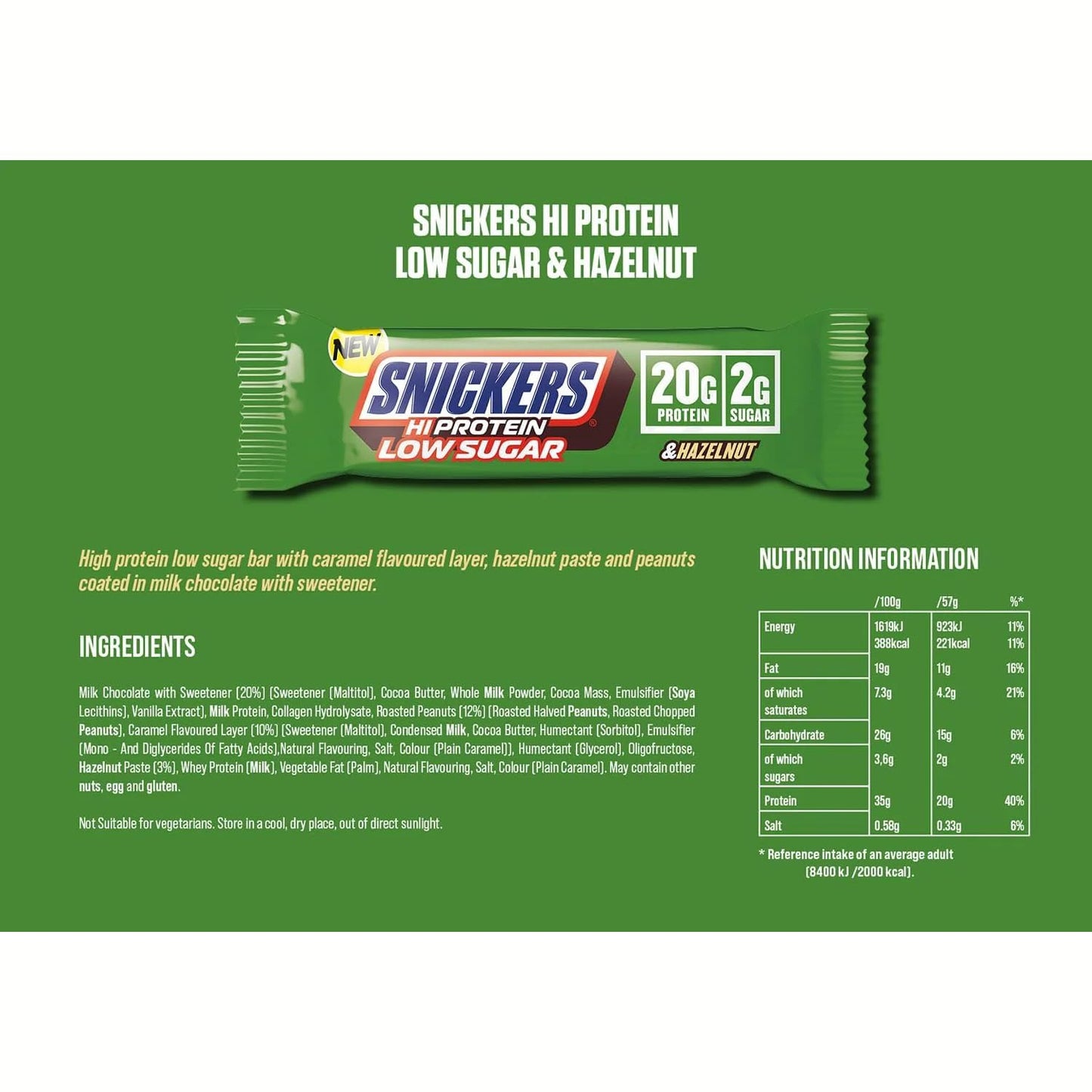Snickers Hi Protein Bar – 57g | Imported High-Protein Snack
