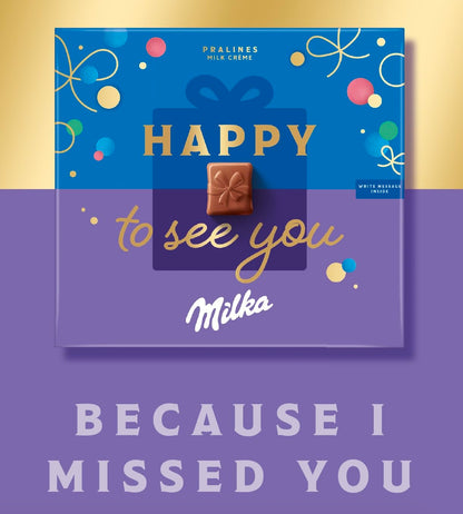 Milka Pralines Gift Box (110g) - Happy to See You | Imported | Melt-Proof Packing