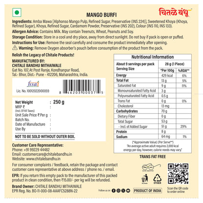 Chitale Bandhu Mango Barfi - Authentic Indian Sweet