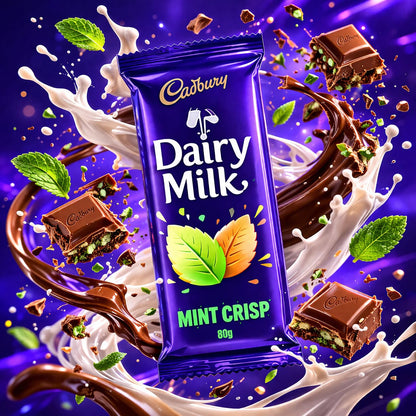 Cadbury Dairy Milk Mint Crisp Chocolate Bar 80g (Imported)