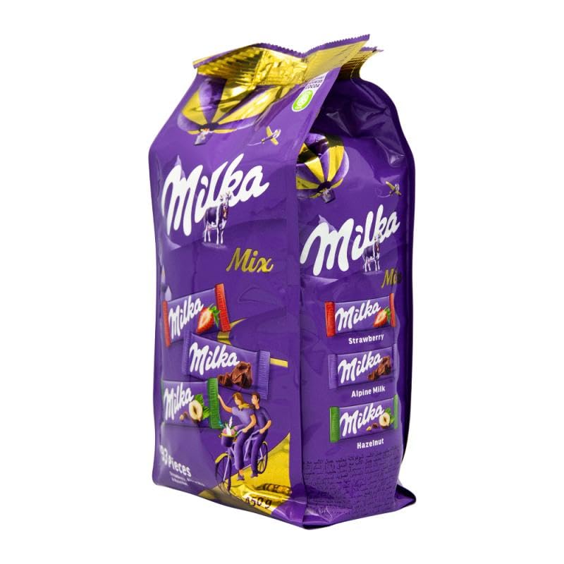 Milka Mix Assorted Chocolates Bag 250g – Alpine Milk, Strawberry & Hazelnut (Imported from Germany)