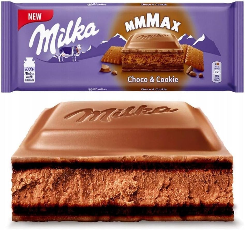 Milka MMMAX Choco Cookie Chocolate Bar – 300g | Imported